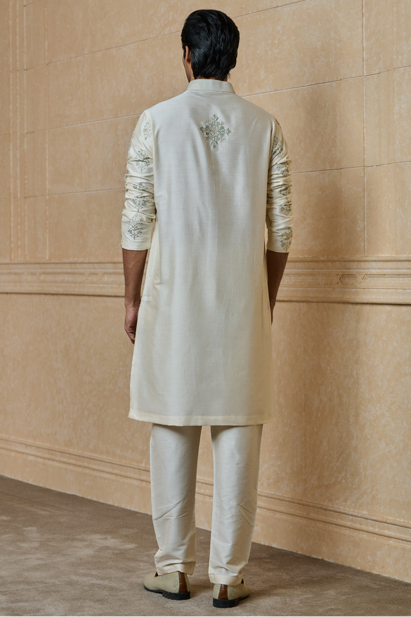 Ivory All Over Embroidered Kurta Set