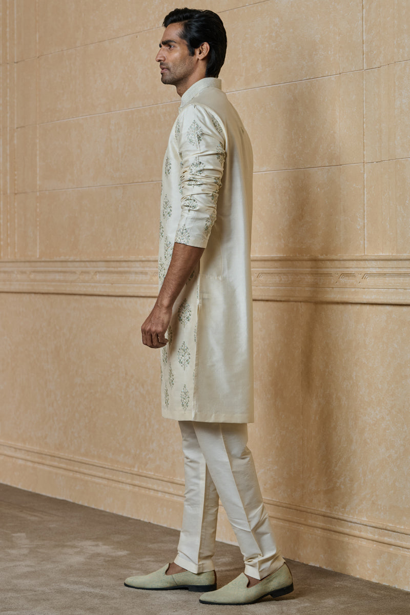 Ivory All Over Embroidered Kurta Set