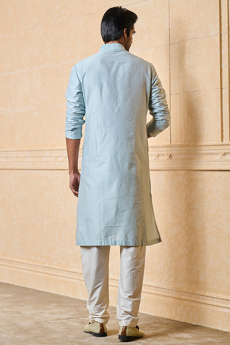 Light Blue Butta Embroidered Kurta Set