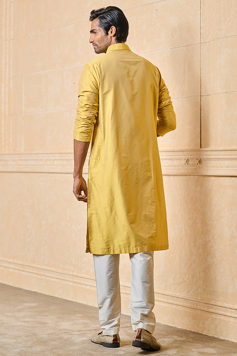 Yellow Butta Embroidered Kurta Set