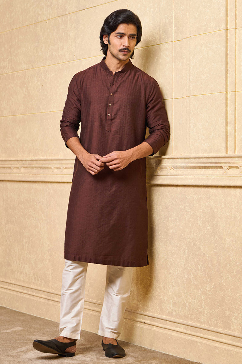 Chocolate Jacquard Kurta Set