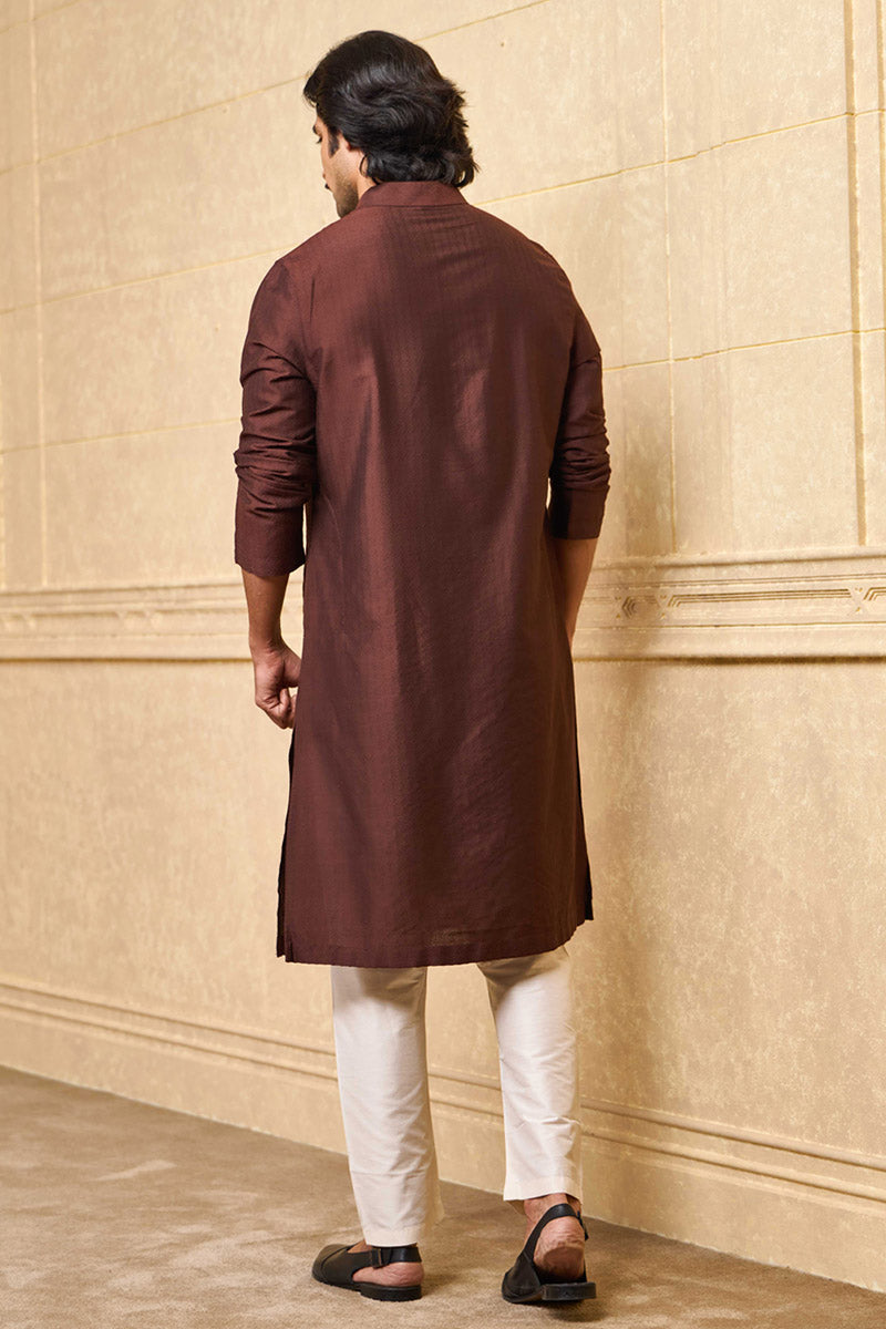 Chocolate Jacquard Kurta Set