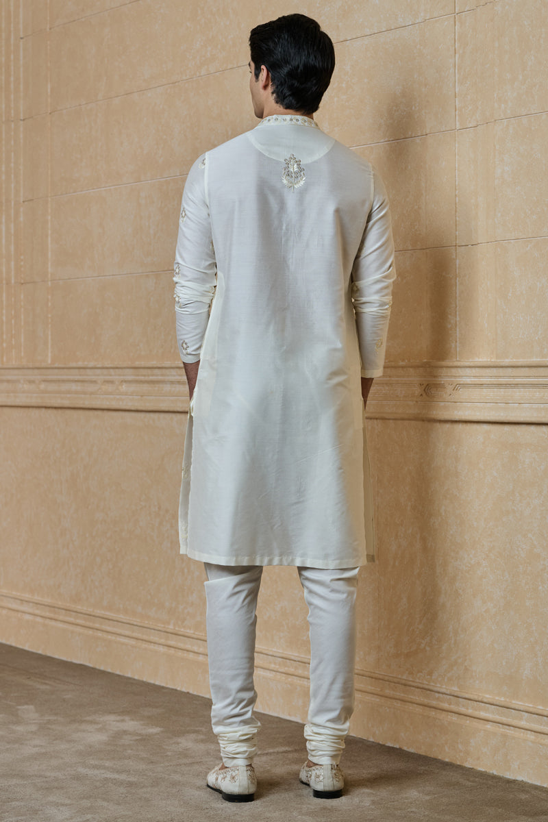 Ivory Kurta Set With All Over Butta Embroidery