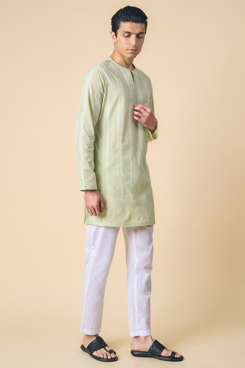 Light Green Cotton Kurta Set