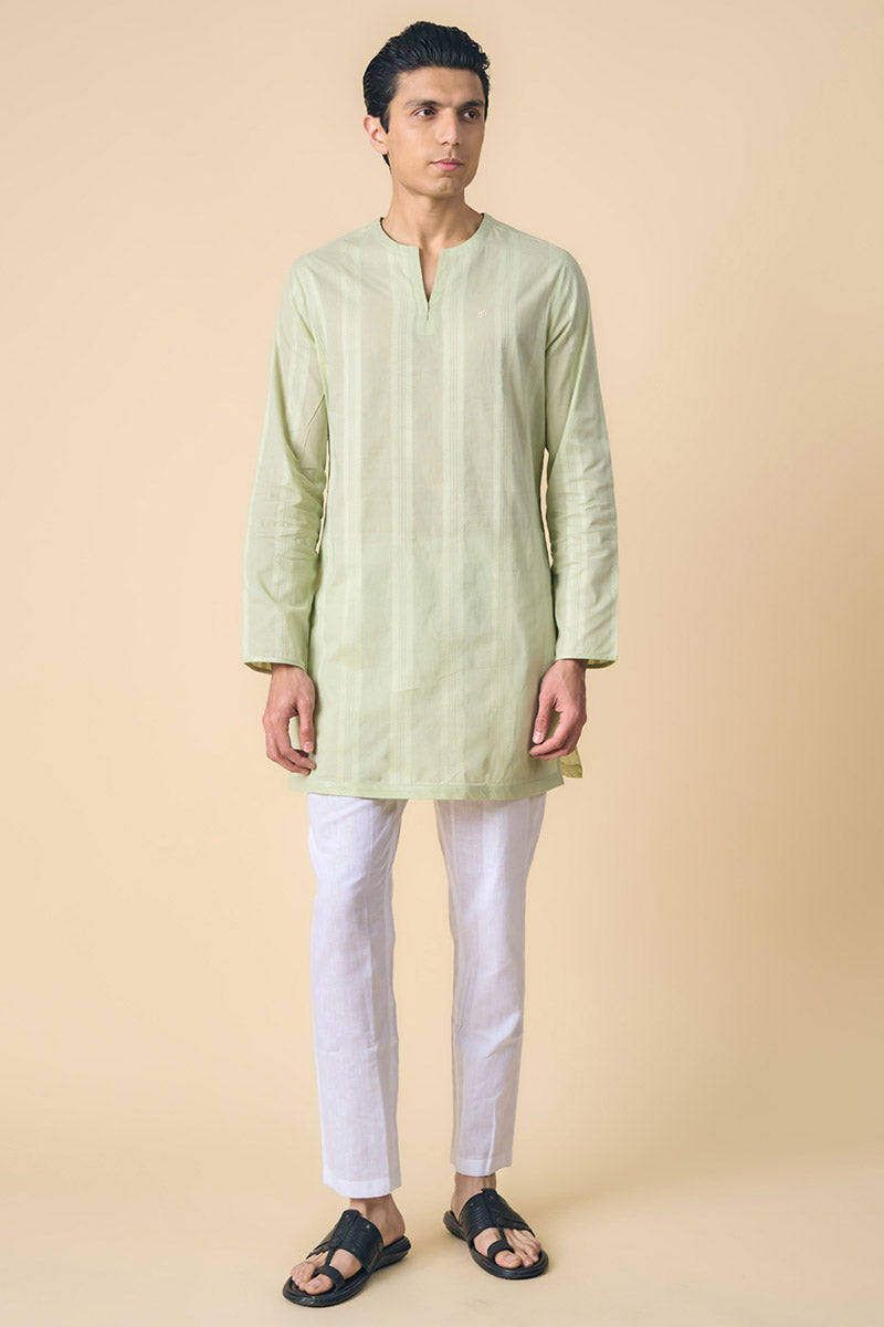 Light Green Cotton Kurta Set