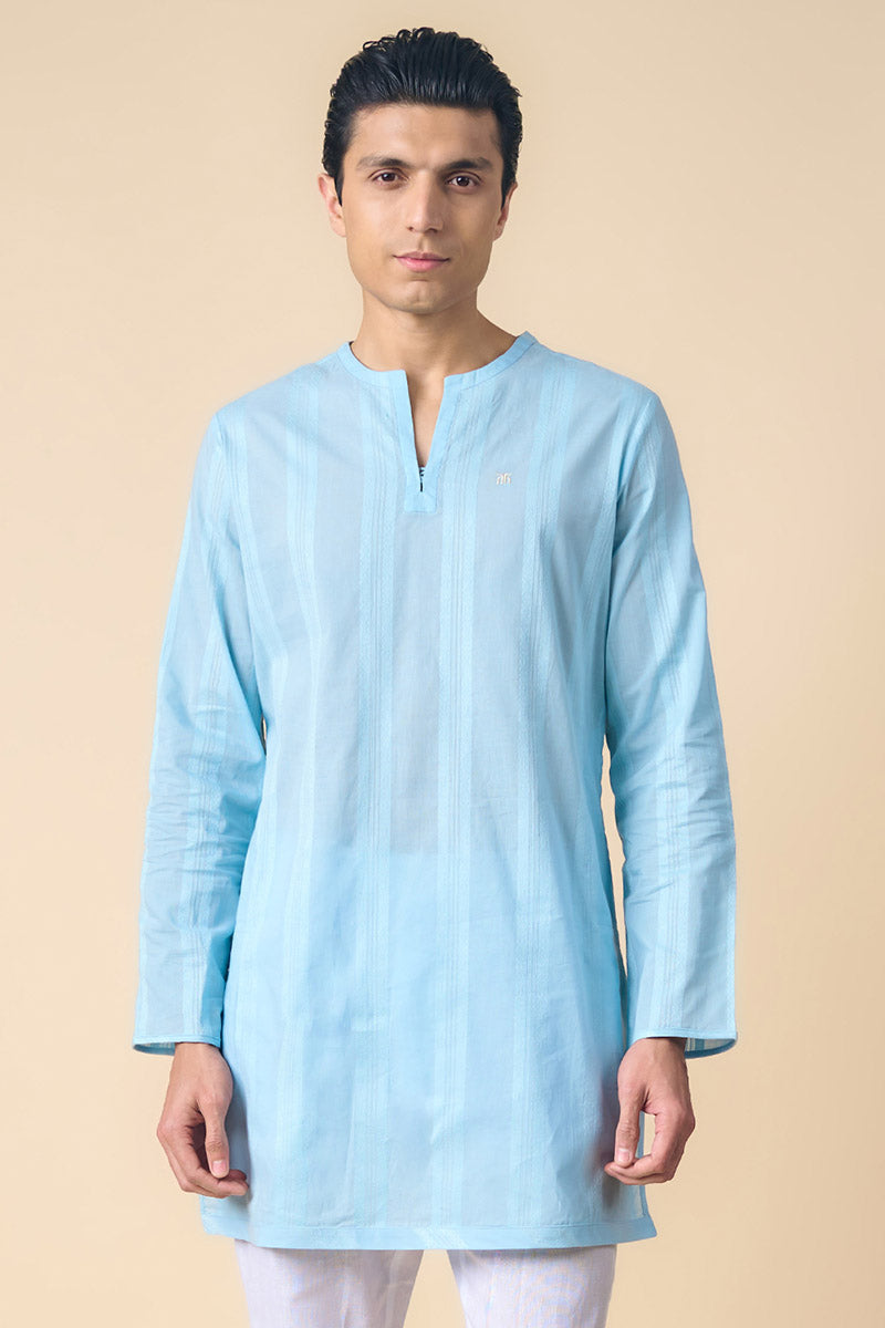 Light Blue Cotton Kurta Set