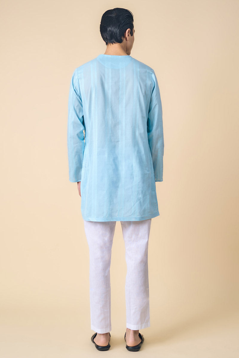 Light Blue Cotton Kurta Set