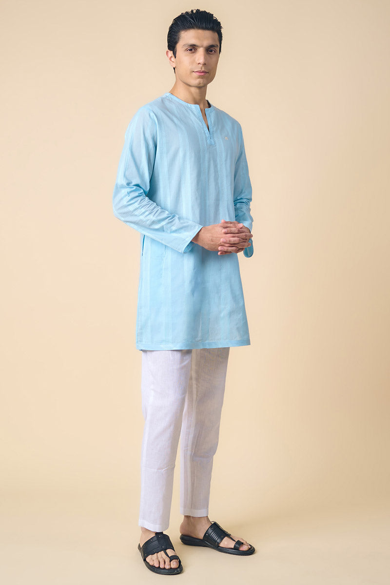 Light Blue Cotton Kurta Set