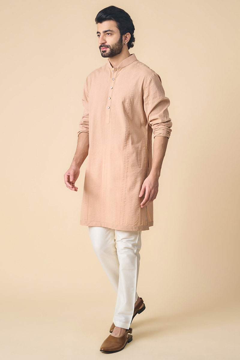 Peach Classic Cotton Kurta Set