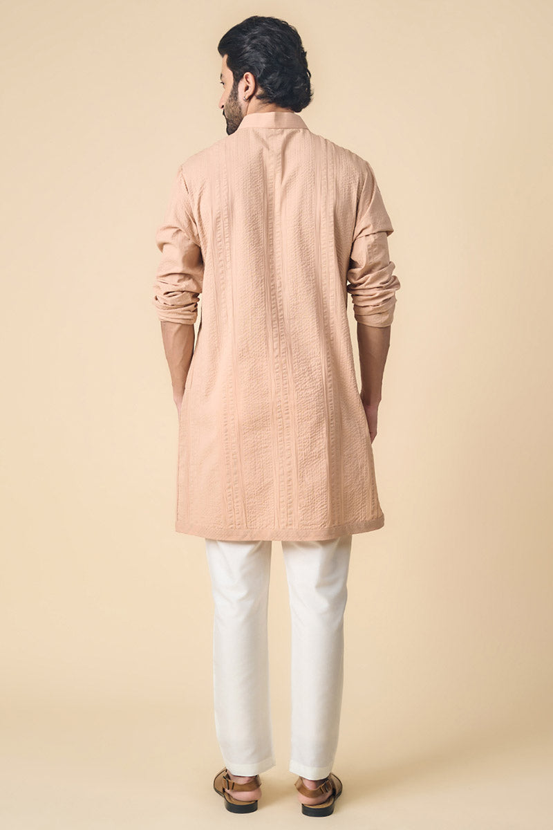 Peach Classic Cotton Kurta Set