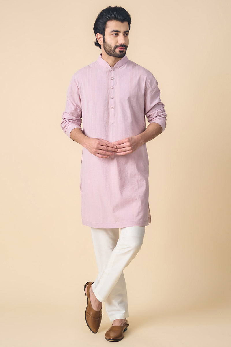 Lilac Classic Cotton Kurta Set