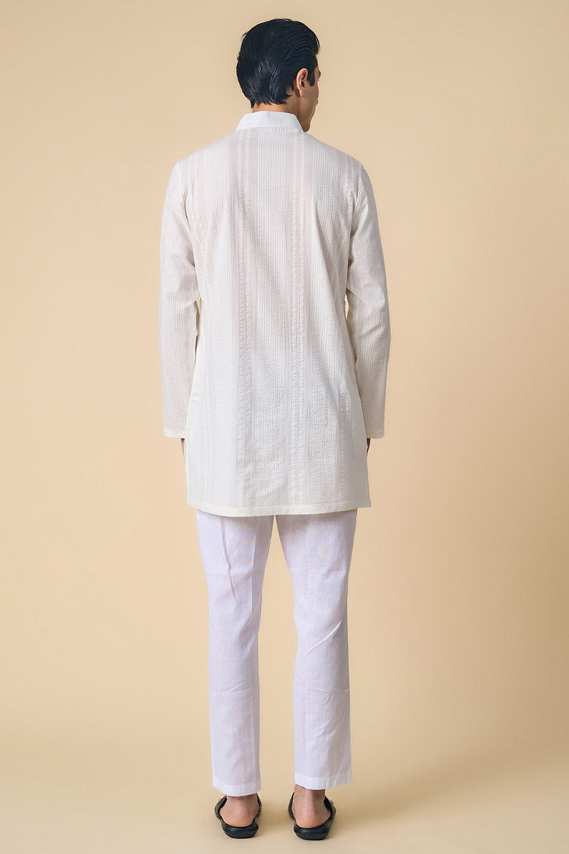 White Classic Cotton Kurta Set