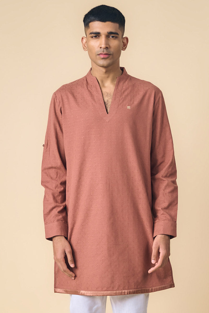 Rust Cotton Kurta Set