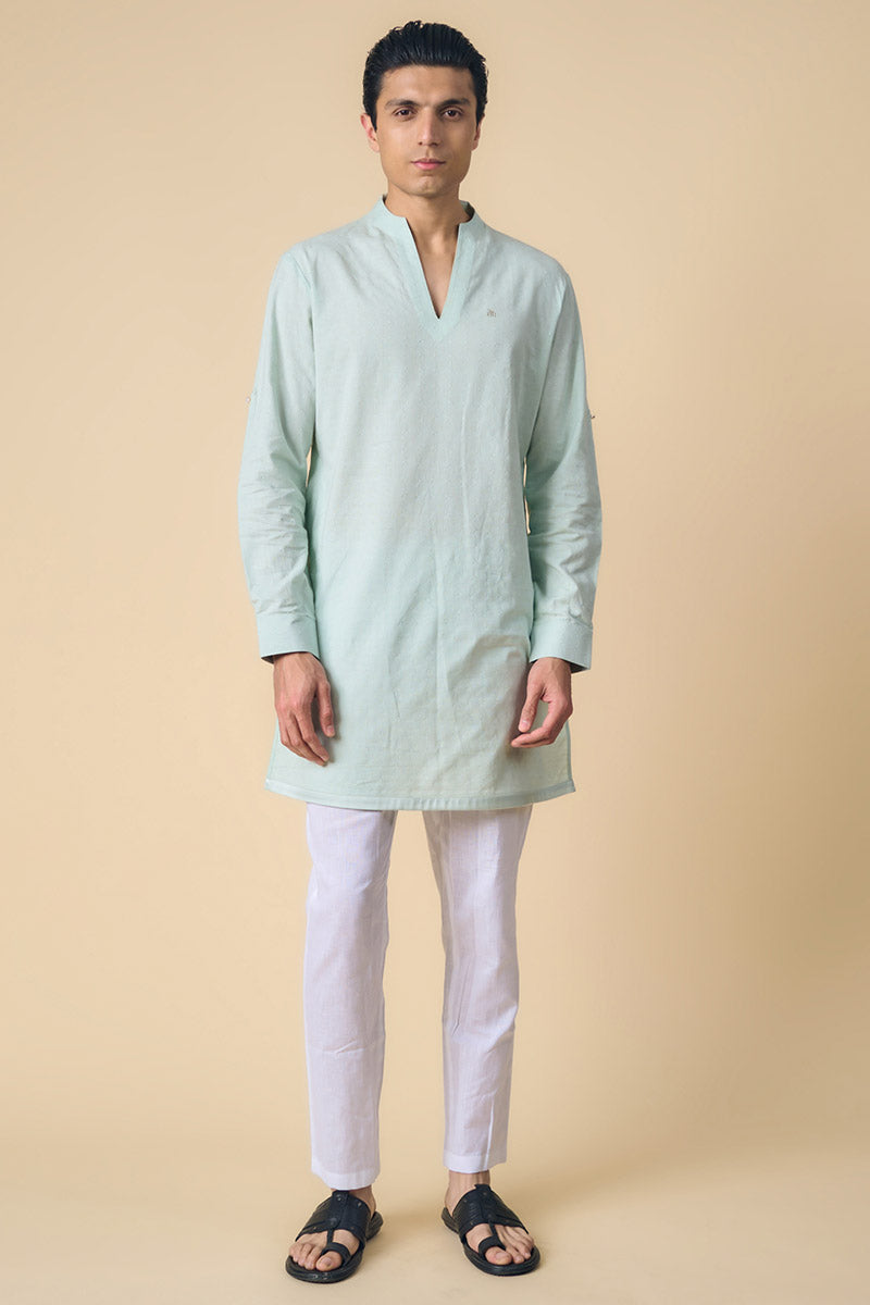 Light Blue Cotton Kurta Set