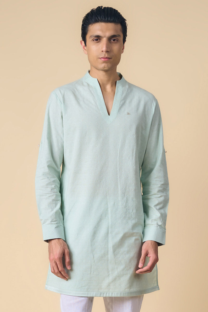 Light Blue Cotton Kurta Set