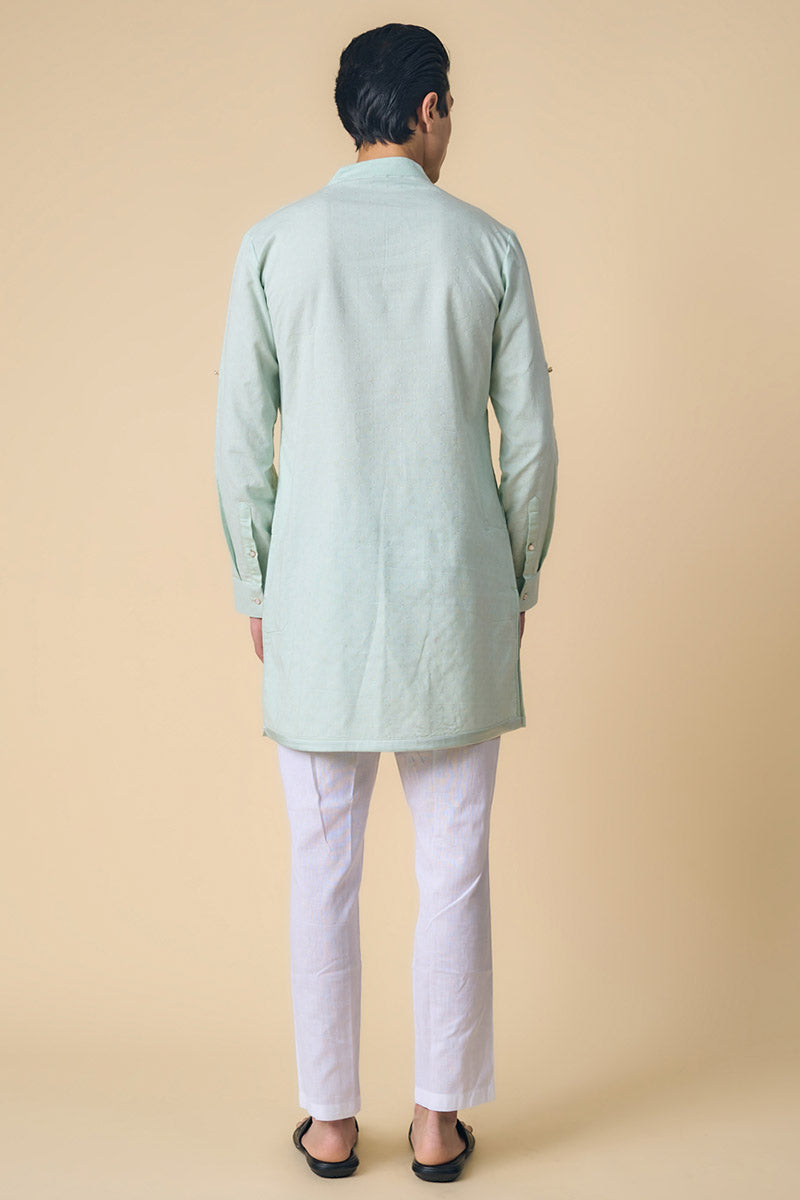 Light Blue Cotton Kurta Set