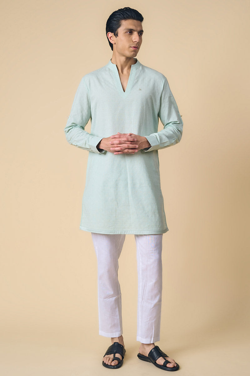 Light Blue Cotton Kurta Set