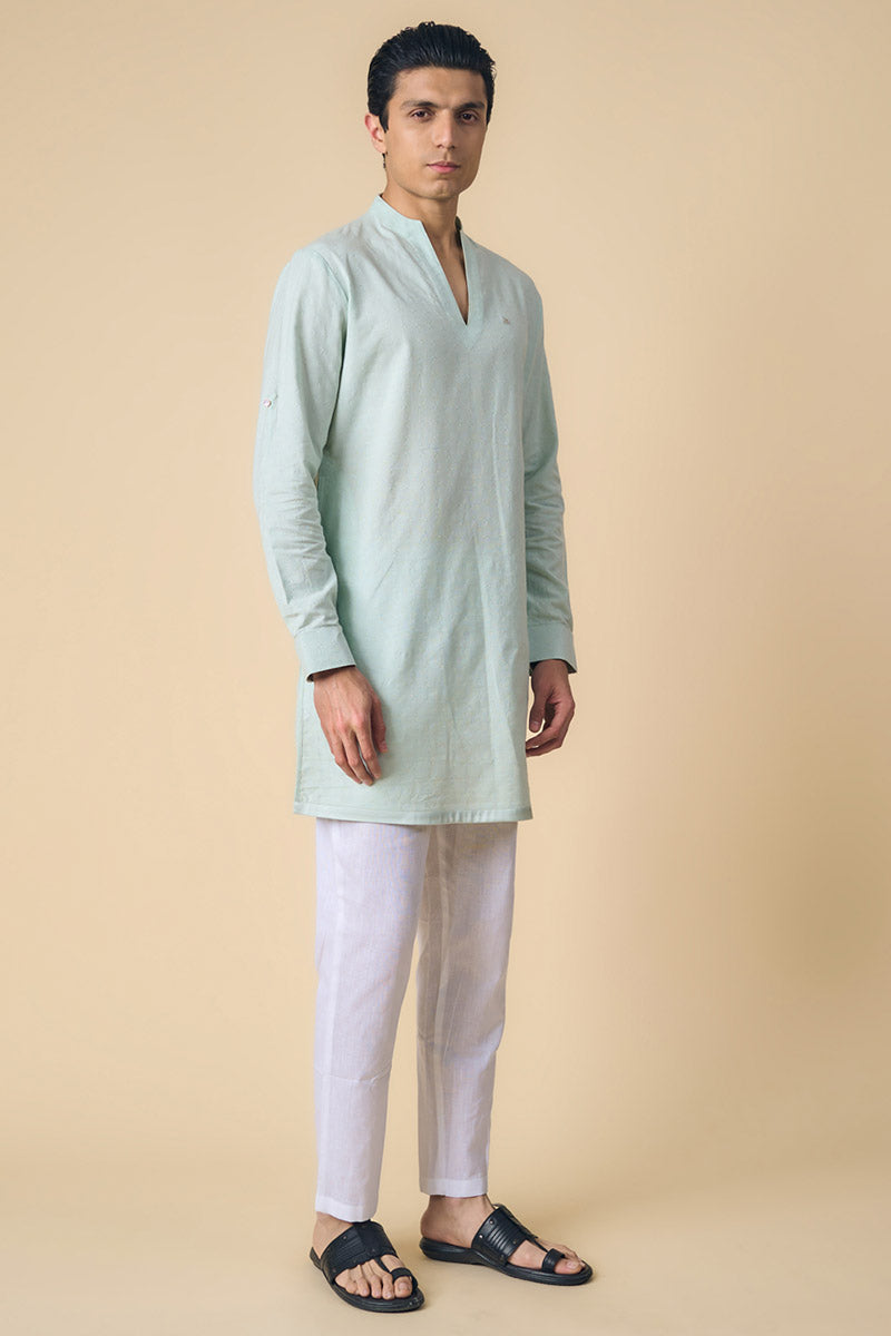 Light Blue Cotton Kurta Set