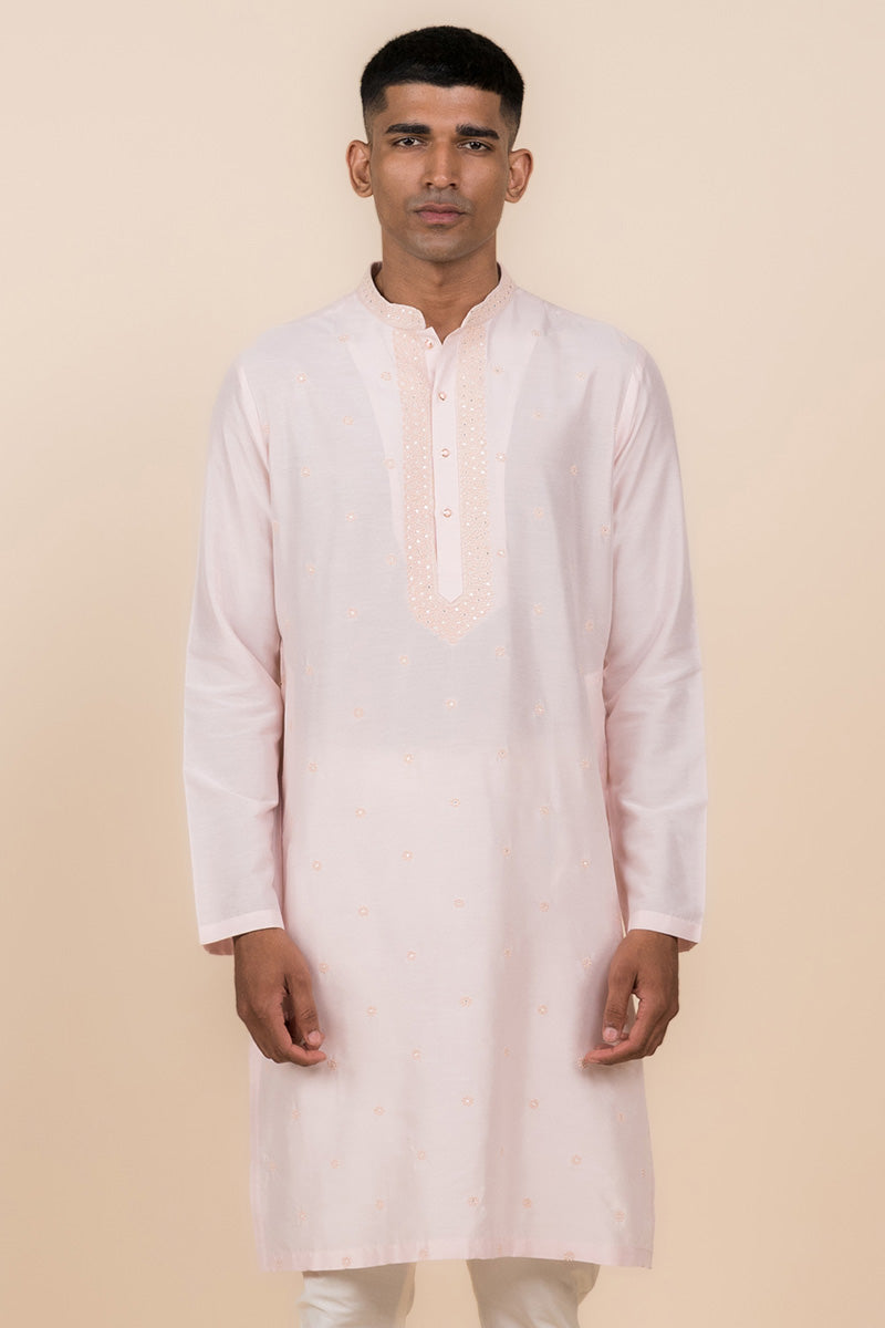 Pink All Over Butta Embroidered Kurta Set