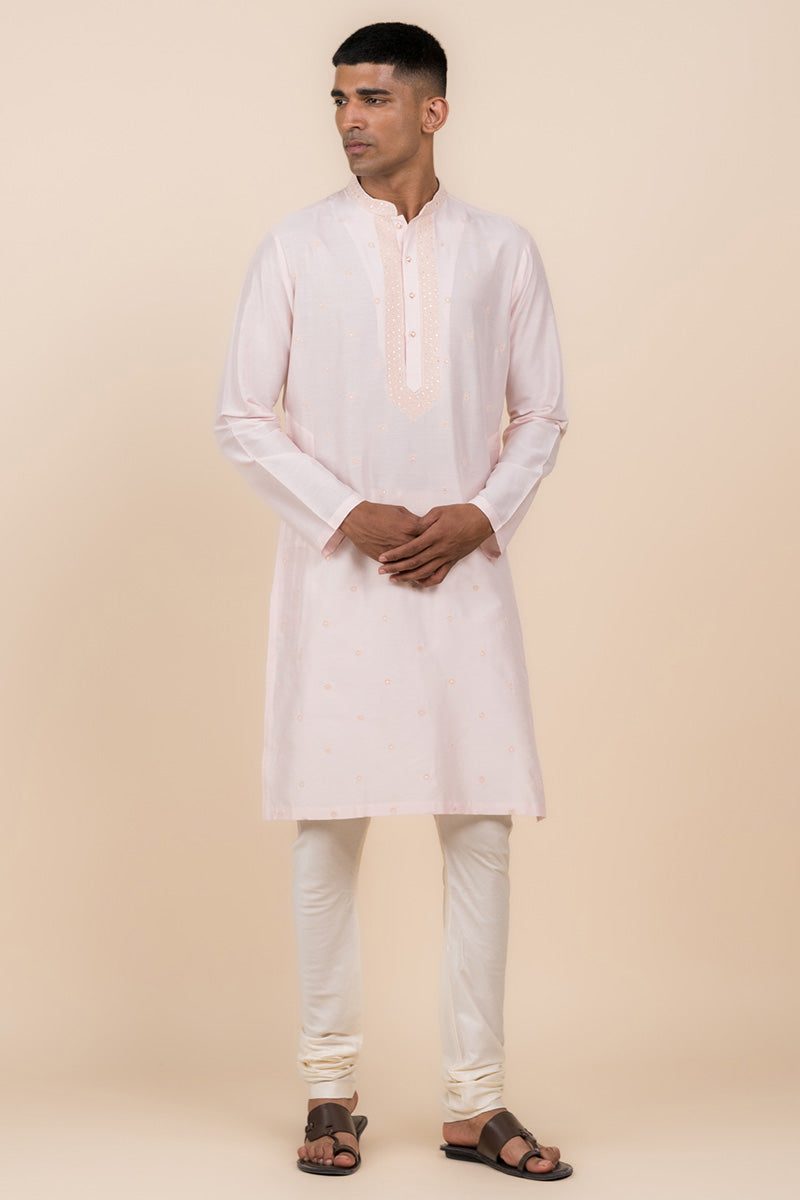 Pink All Over Butta Embroidered Kurta Set