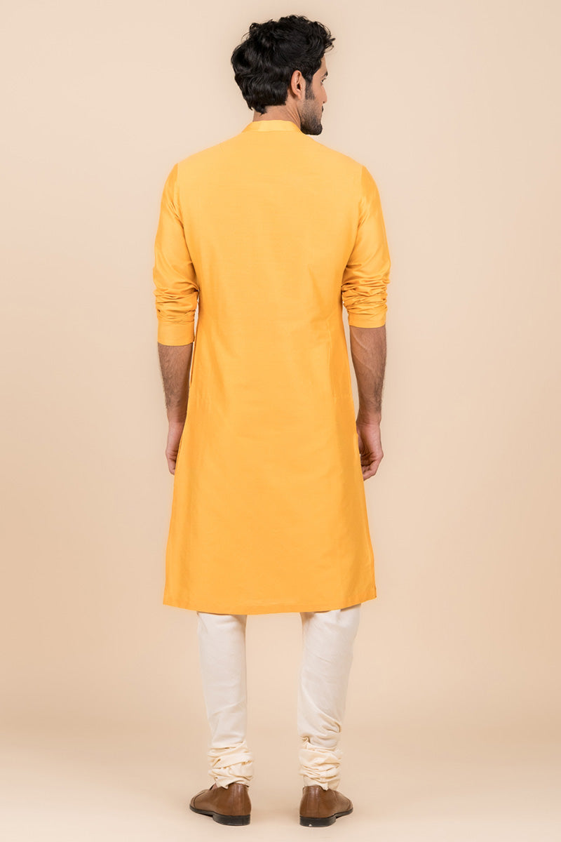 Yellow Ochre All Over Jaal Embroidered Kurta Set