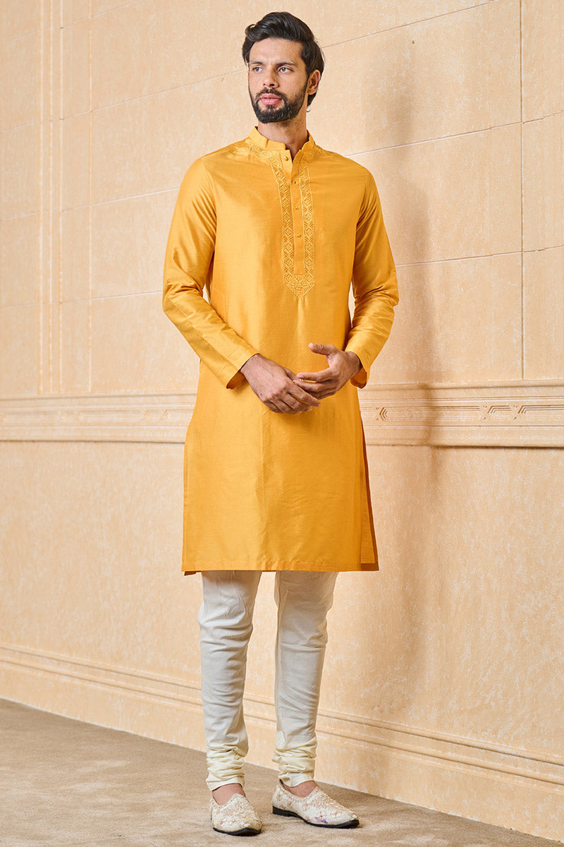 Gold Resham Embroidered Kurta Set