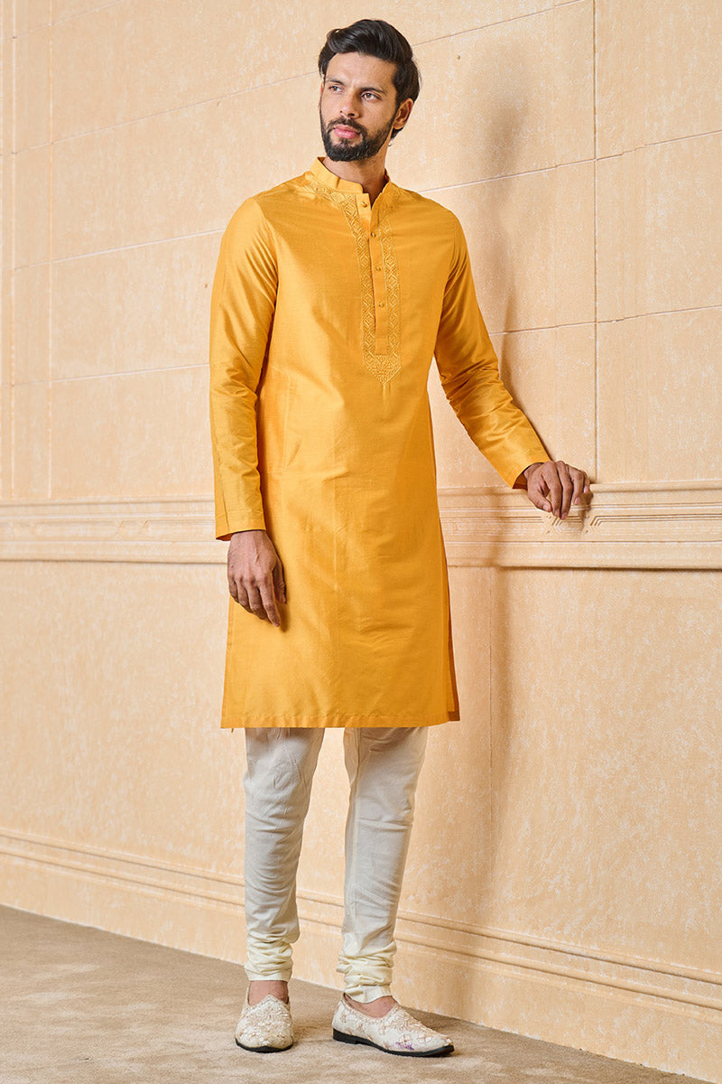 Gold Resham Embroidered Kurta Set