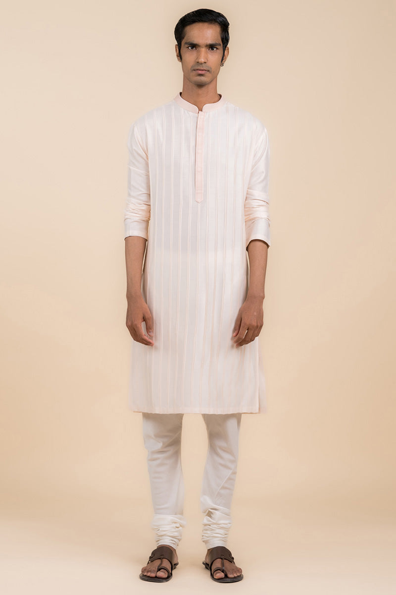 All Over Pintucked Kurta Set With Texturing