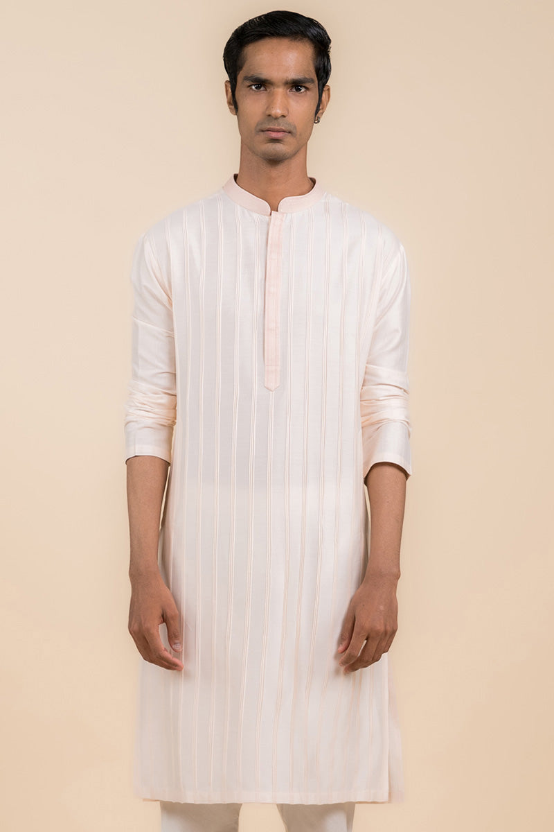 All Over Pintucked Kurta Set With Texturing