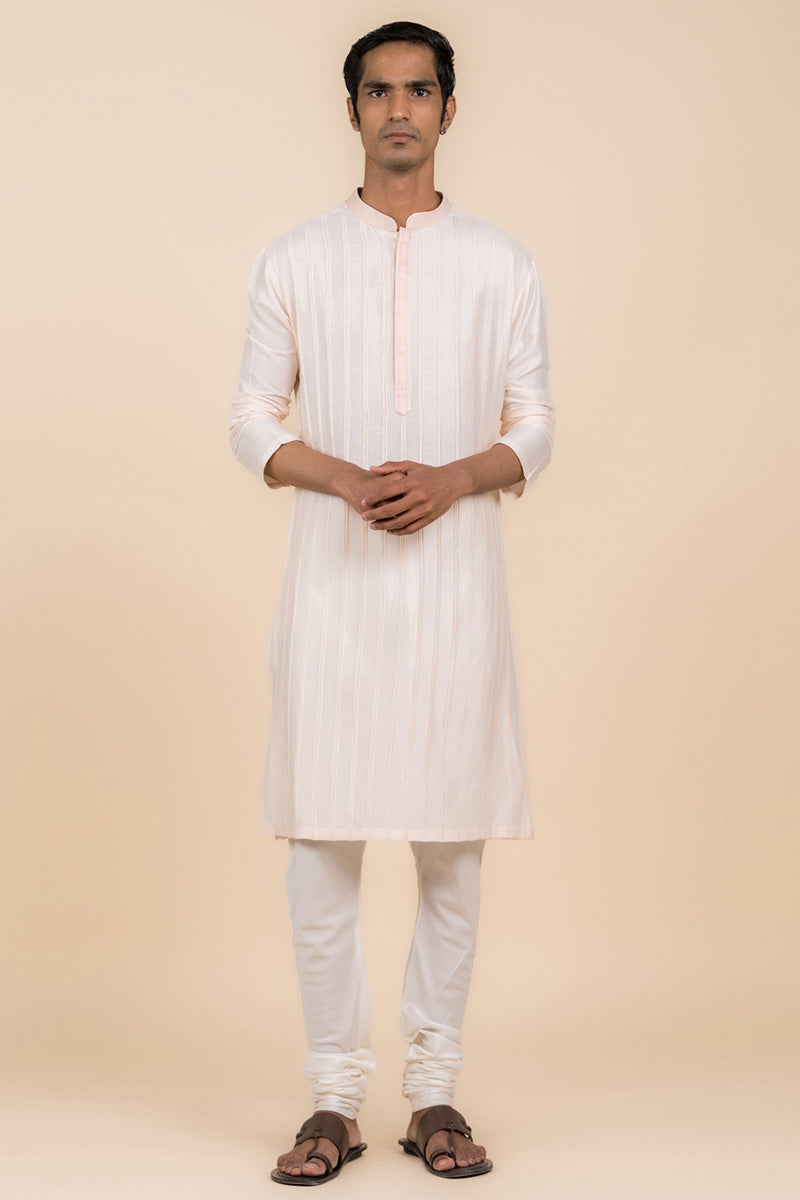 All Over Pintucked Kurta Set With Texturing