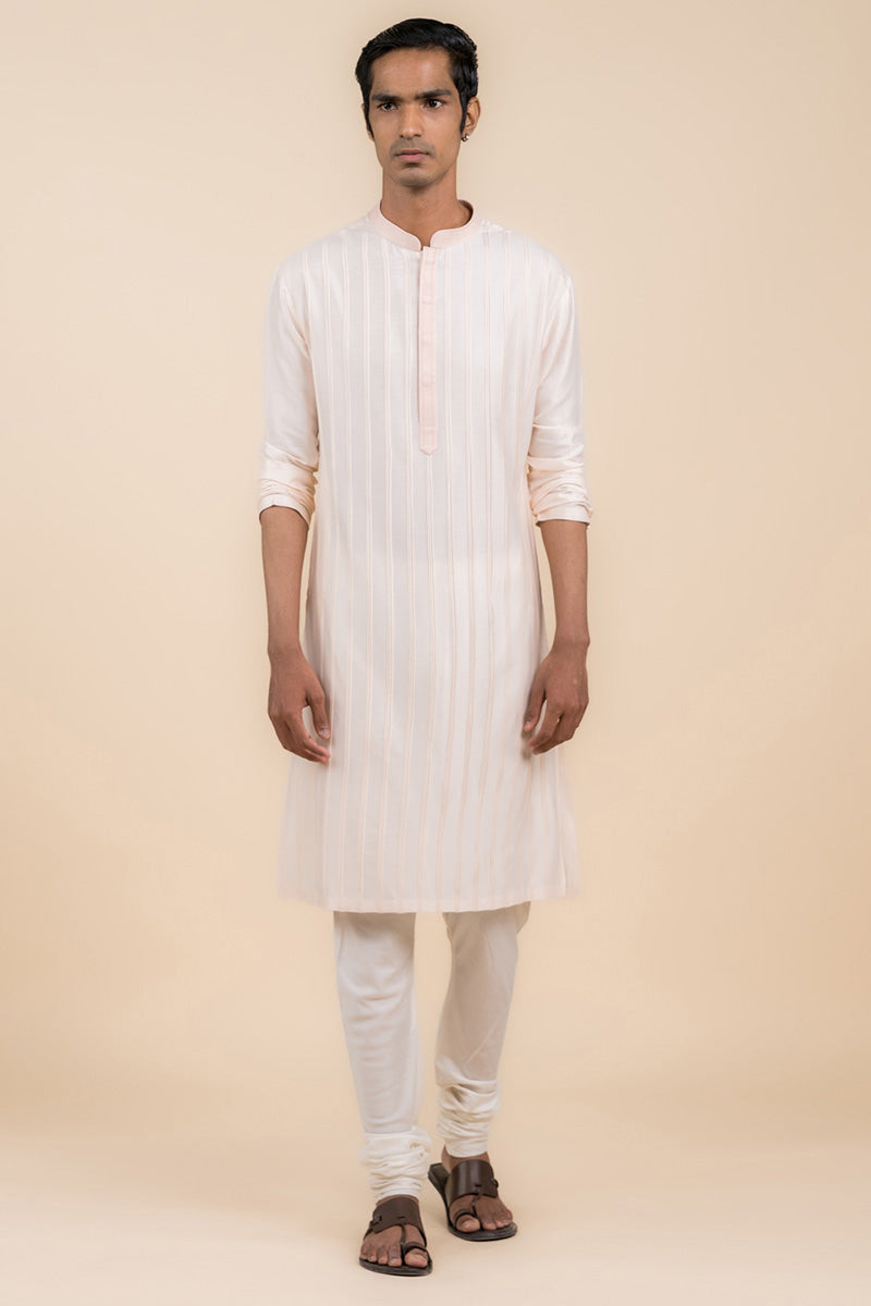 All Over Pintucked Kurta Set With Texturing