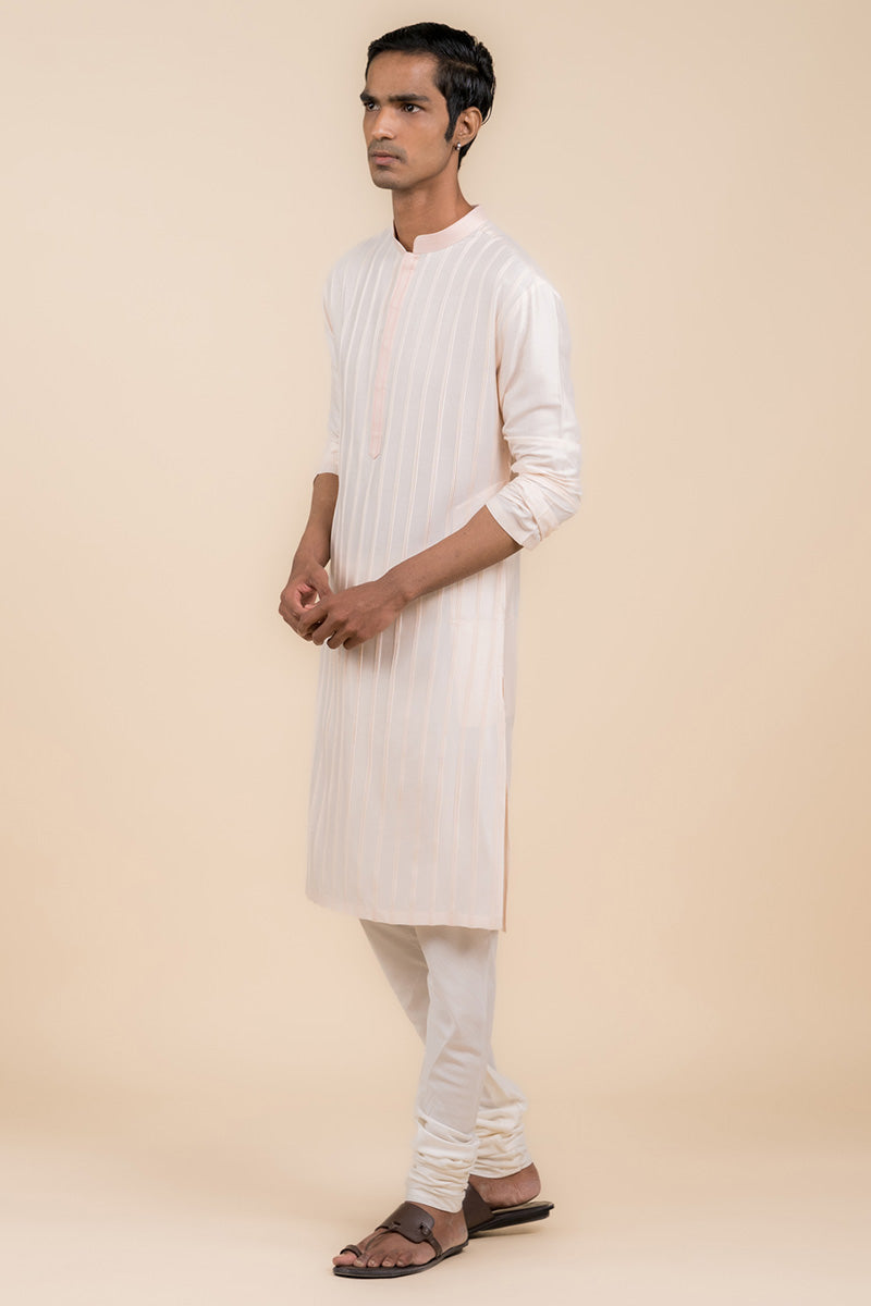 All Over Pintucked Kurta Set With Texturing