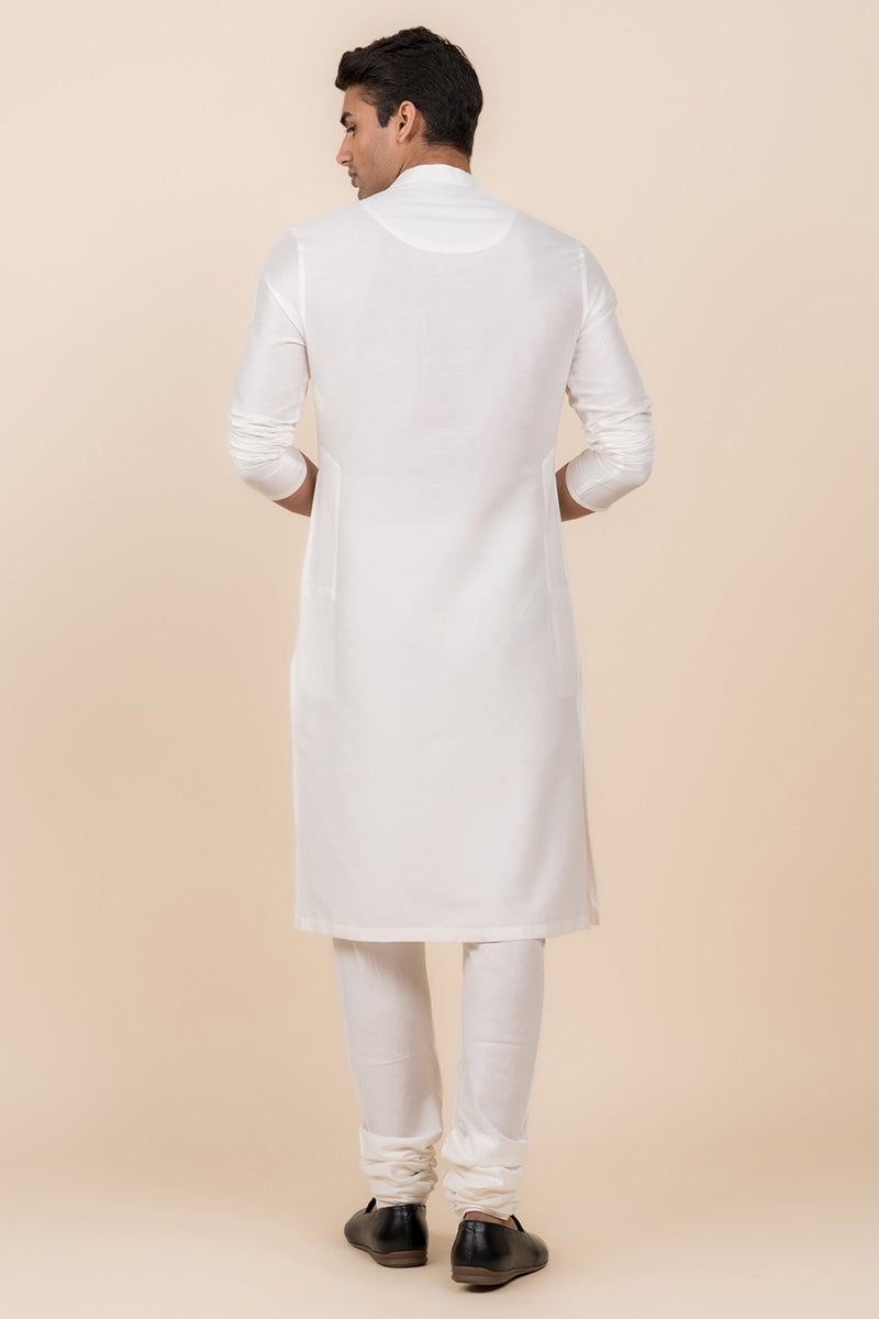 White Resham Embroidered Kurta Set