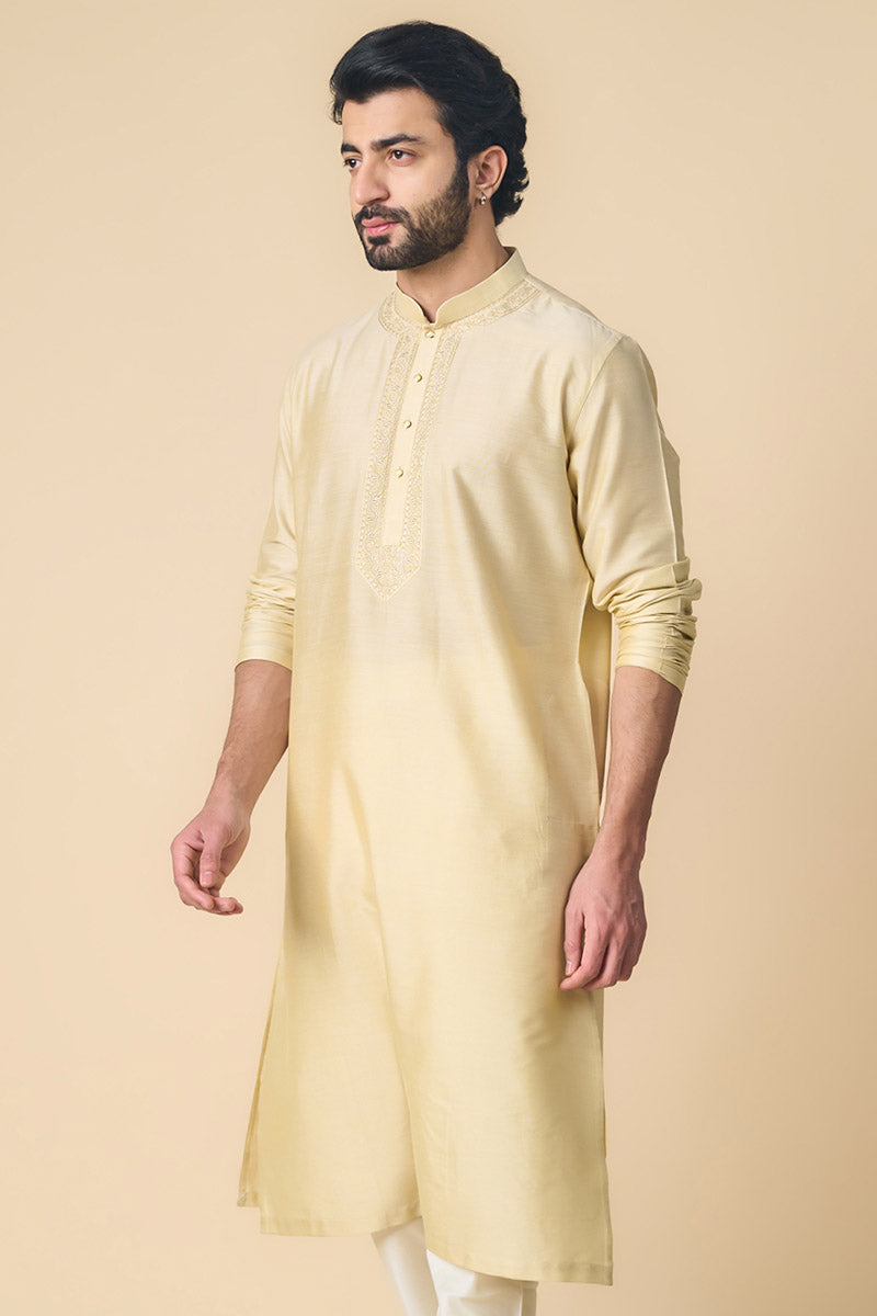 Gold Thread Embroidered Kurta Set