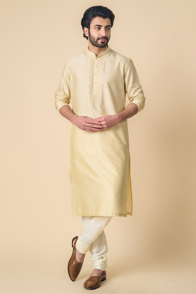 Gold Thread Embroidered Kurta Set