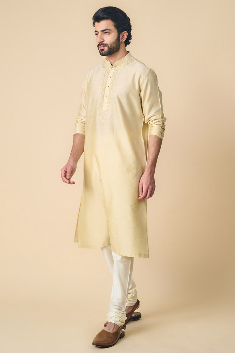 Gold Thread Embroidered Kurta Set