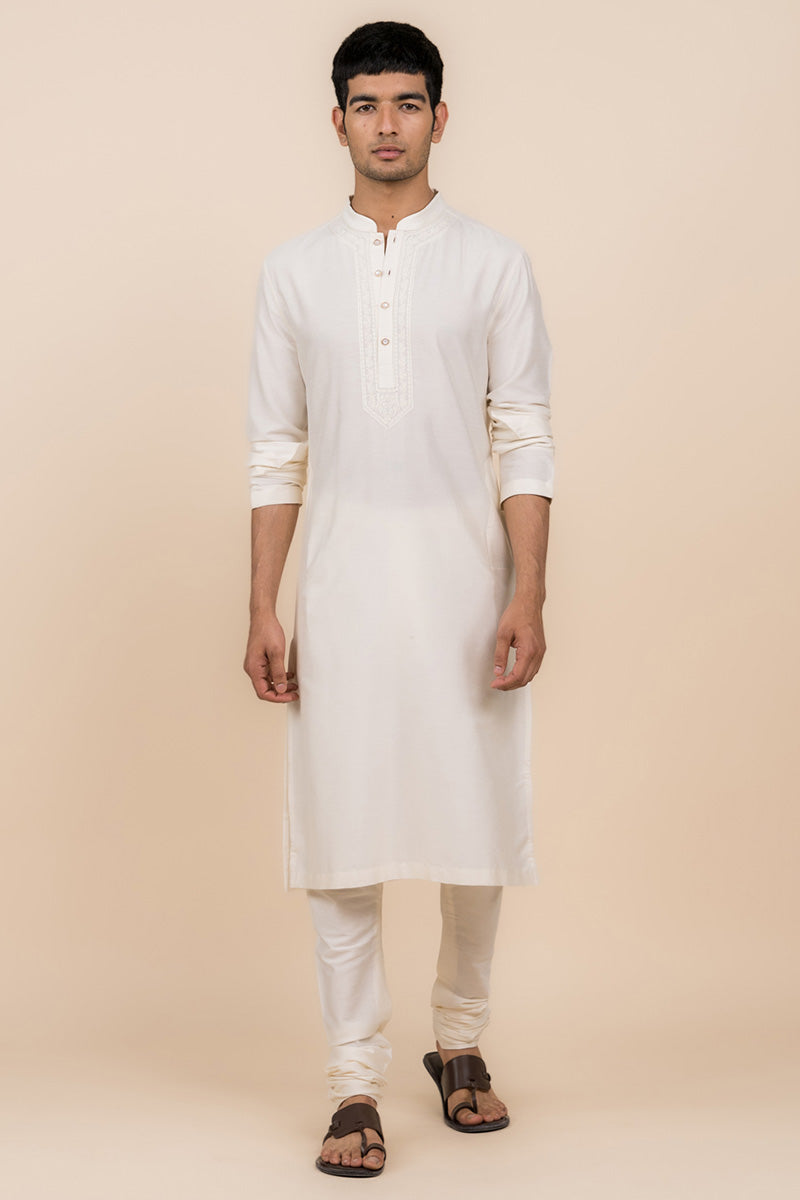 Ivory Thread Embroidered Kurta Set