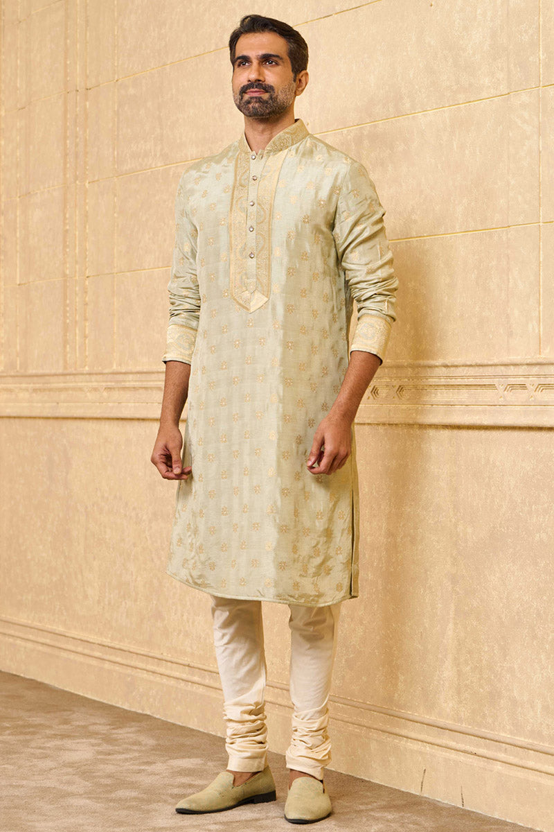 Light Green Kurta Set With All Over Butta Embroidery