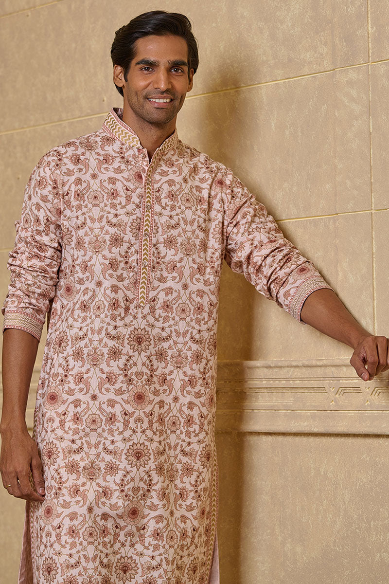 Pink All Over Floral Printed Kurta Set