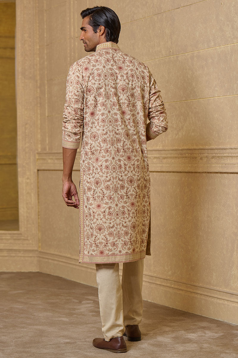 Rust All Over Floral Printed Kurta Set