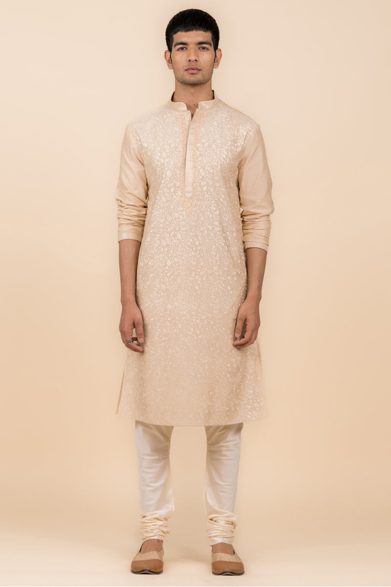 Gold All Over Embroidered Kurta set