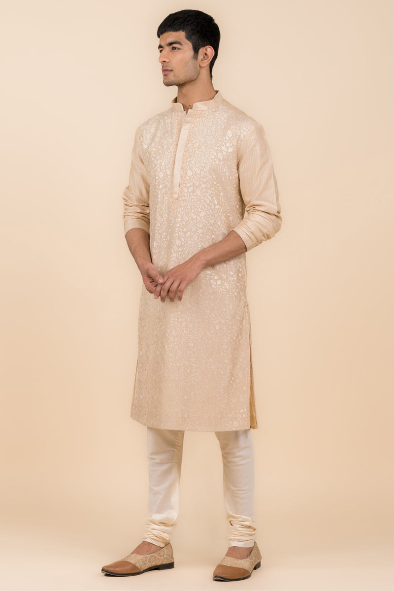 Gold All Over Embroidered Kurta set