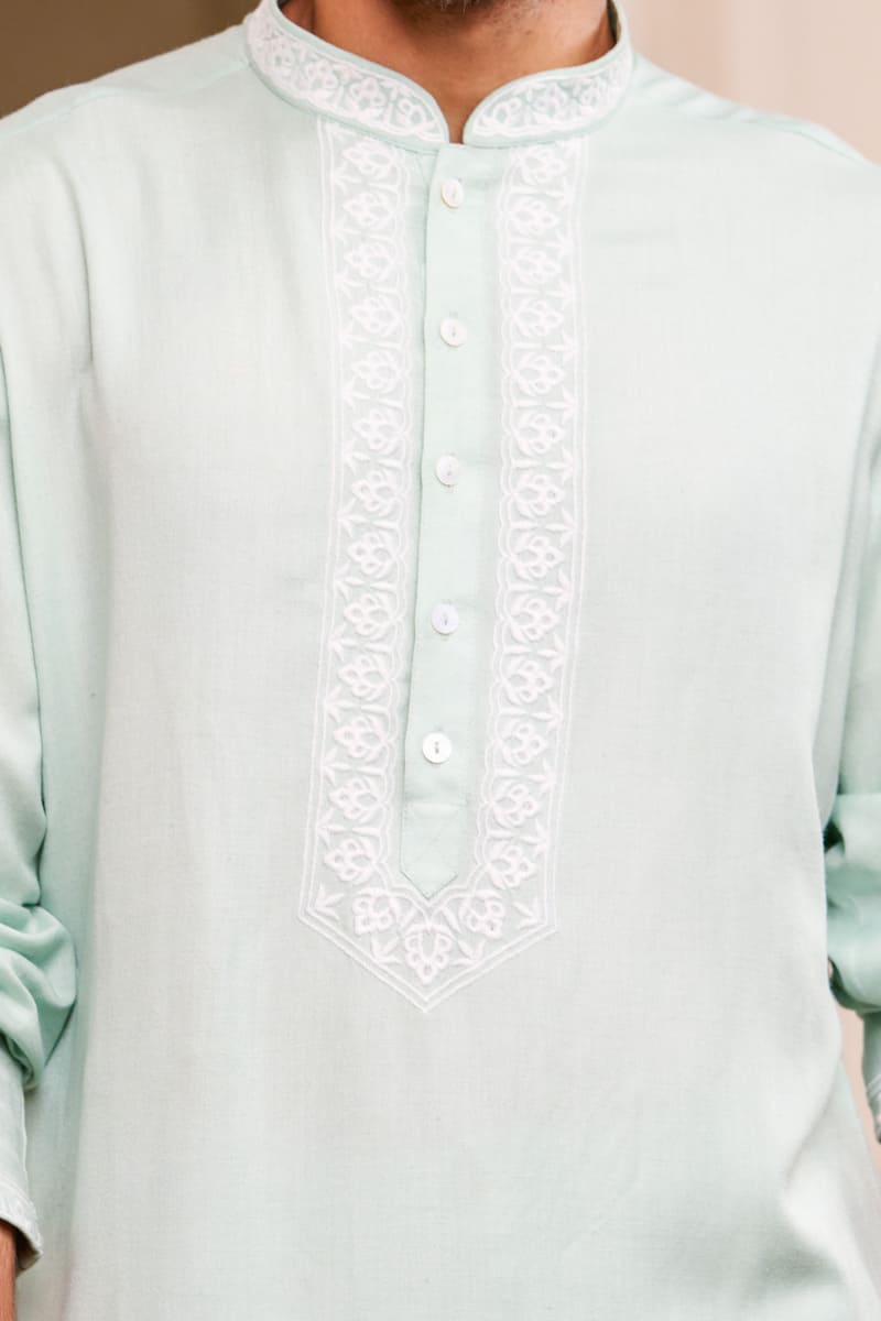 Light Green Cotton Kurta Set