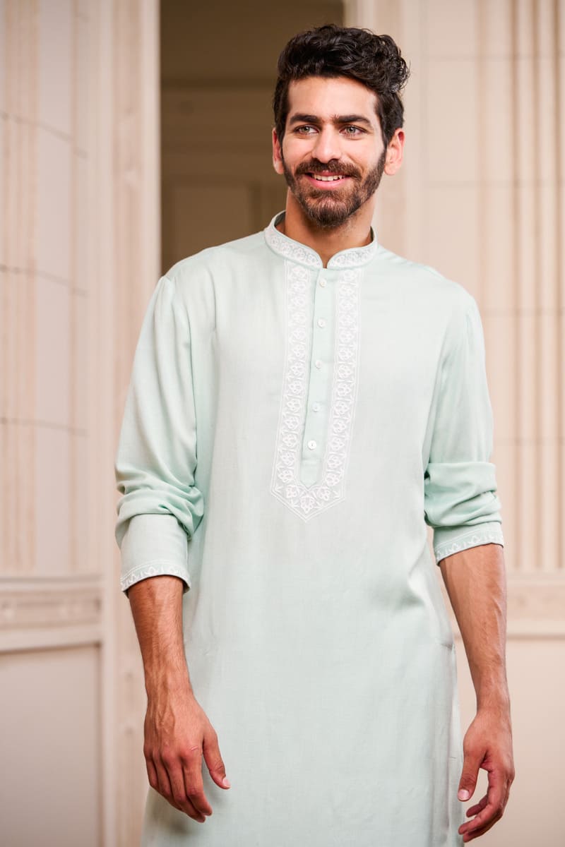 Light Green Cotton Kurta Set