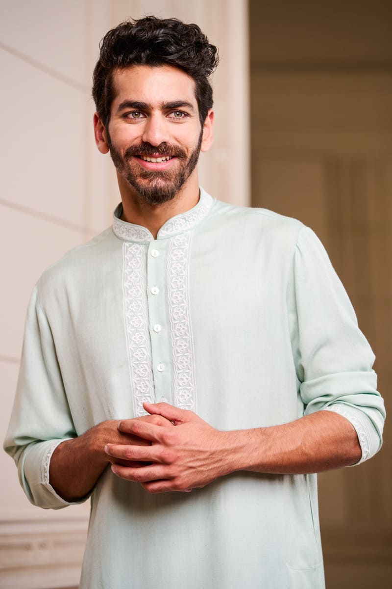 Light Green Cotton Kurta Set