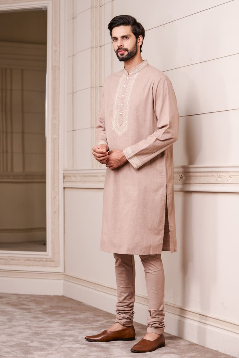 Grey Cotton Kurta Set