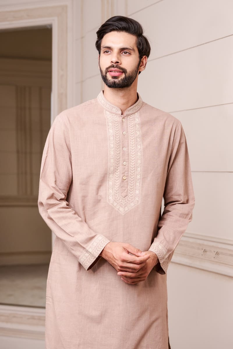 Grey Cotton Kurta Set