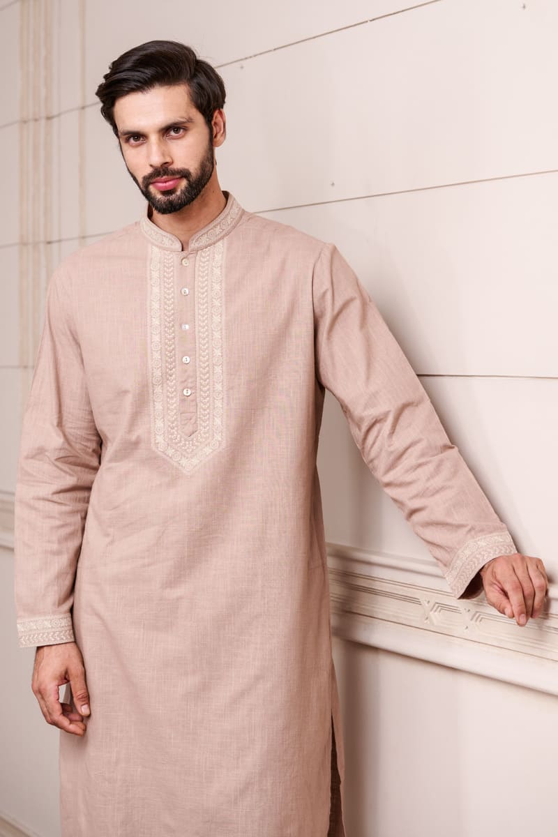 Grey Cotton Kurta Set