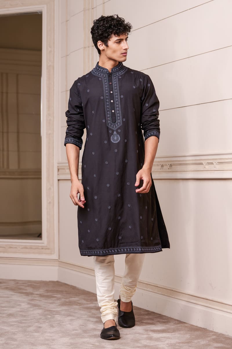 Black Chikankari Kurta Set