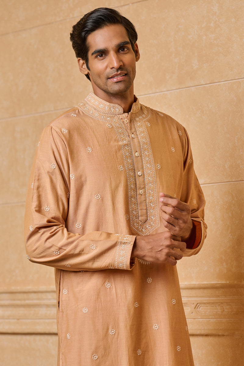 Yellow Ochre Chikankari Kurta Set